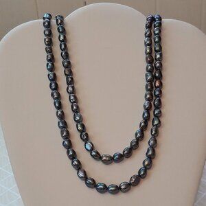 Imperial Pearls Necklace By Josh Bazar 80" Sterling Clasp